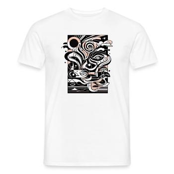 Line Poetry: Facial Study - Men's T-Shirt - white - Front - AI Model Male 178 dark (178cm)