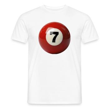 Seven 7 Retro Y2K Coquette Girlcore Billiards Pool - Men's T-Shirt - white - Front - AI Model Male 178 dark (178cm)