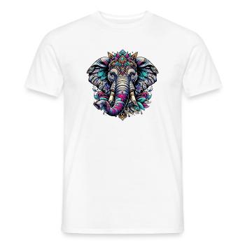 Éléphant - T-shirt homme - blanc - Devant - AI Model Male 178 dark (178cm)