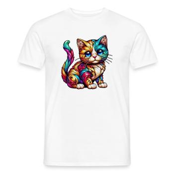 Cat - Men's T-Shirt - white - Front - AI Model Male 178 dark (178cm)