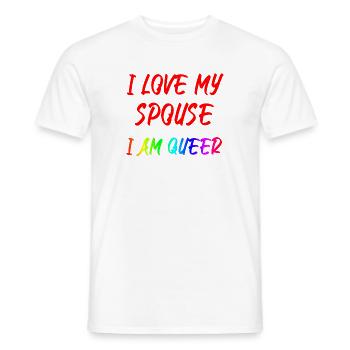 I Love My Spouse I Am Queer - Männer T-Shirt - Weiß - Vorne - AI Model Male 178 dark (178cm)