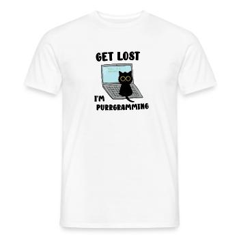 Get Lost I'm purrgramming - Männer T-Shirt - Weiß - Vorne - AI Model Male 178 dark (178cm)