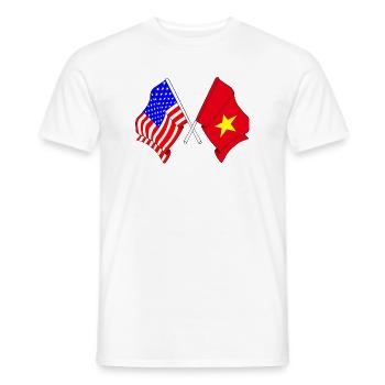 Drapeau des États-Unis et drapeau du Vietnam - T-shirt homme - blanc - Devant - AI Model Male 178 dark (178cm)