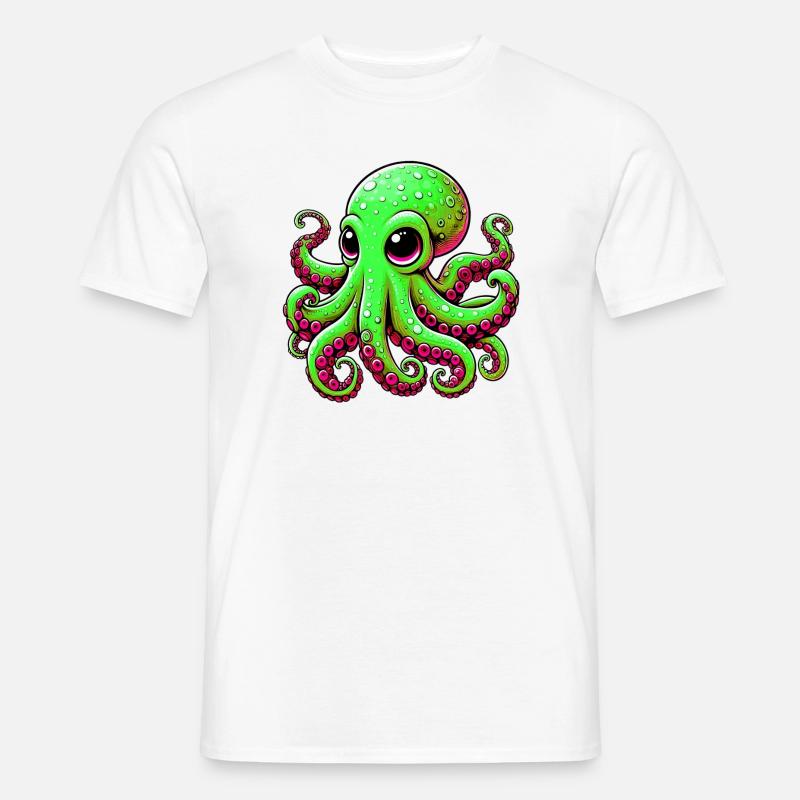 Krake - Männer T-Shirt - Weiß