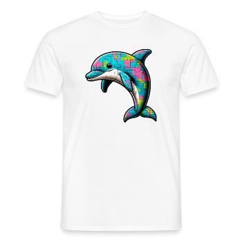 Delfin - Männer T-Shirt - Weiß - Vorne - AI Model Male 178 dark (178cm)