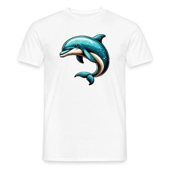 Delfin - Männer T-Shirt - Weiß - Vorne - AI Model Male 178 dark (178cm)