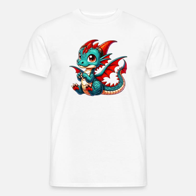 Drache - Männer T-Shirt - Weiß