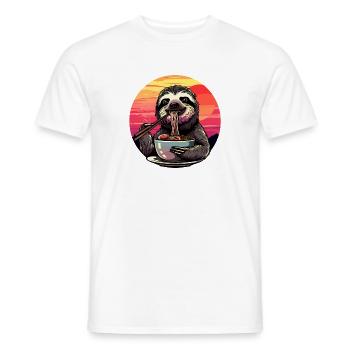 Drôle Paresseux Ramen Nouilles Paresseux Japon Rétro - T-shirt homme - blanc - Devant - AI Model Male 178 dark (178cm)