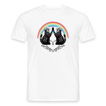 Cats Rainbow Love is Love Reflection - Men's T-Shirt - white - Front - AI Model Male 178 dark (178cm)