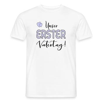 UNSER ERSTER VATERTAG BABY PAPA - Männer T-Shirt - Weiß - Vorne - AI Model Male 178 dark (178cm)