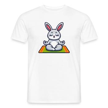 Zen-Hase: Der meditative Munchkin - Männer T-Shirt - Weiß - Vorne - AI Model Male 178 dark (178cm)