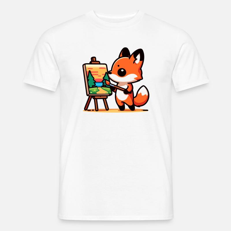 Fox Palette: Der Waldmaler - Männer T-Shirt - Weiß