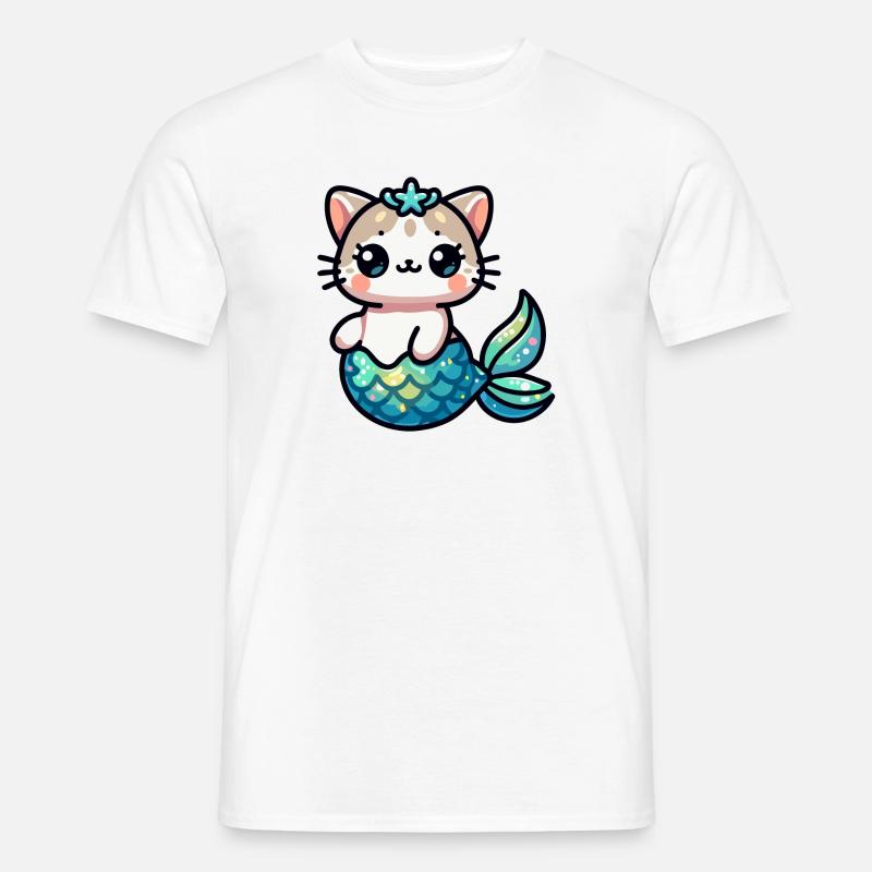 Purrmaid Sparkle: Das Meereskätzchen - Männer T-Shirt - Weiß