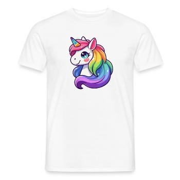 Licorne arc-en-ciel radieuse : la jument mythique - T-shirt homme - blanc - Devant - AI Model Male 178 dark (178cm)