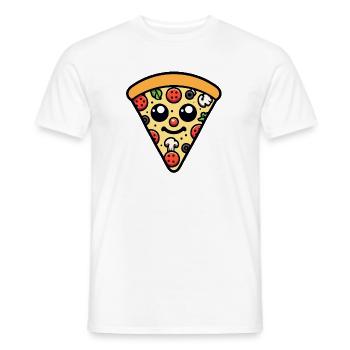 Peppige Peperoni: Die glückliche Scheibe - Männer T-Shirt - Weiß - Vorne - AI Model Male 178 dark (178cm)