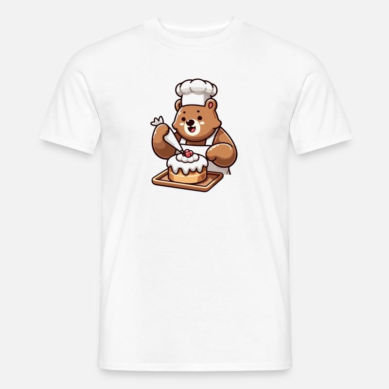 Baker Bear: Der Kuchenbeschwörer - Männer T-Shirt - Weiß