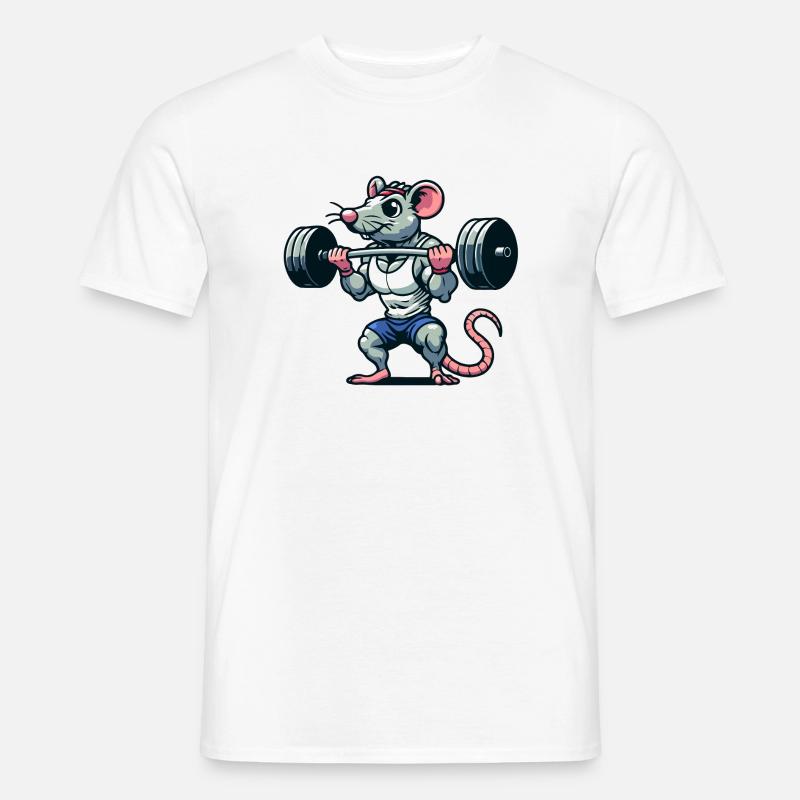 Mighty Mouse Lifter: Der Workout-Krieger - Männer T-Shirt - Weiß