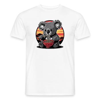 Funny Koala Bear Ramen Noodles Koala Bear Koala - Men's T-Shirt - white - Front - AI Model Male 178 dark (178cm)