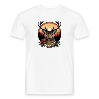 Hirsch Ramen Japan Hirsche Reh Retro Vintage - Männer T-Shirt - Weiß - Vorne - AI Model Male 178 dark (178cm)