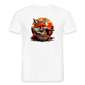 Fox Ramen Noodles Japan Vintage Retro Foxes - Men's T-Shirt - white - Front - AI Model Male 178 dark (178cm)
