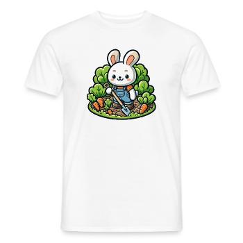 Harvest Hopper: The Gardening Bunny - Men's T-Shirt - white - Front - AI Model Male 178 dark (178cm)