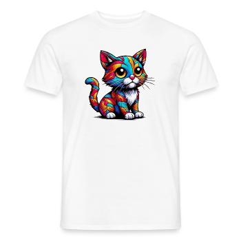 Chat - T-shirt homme - blanc - Devant - AI Model Male 178 dark (178cm)