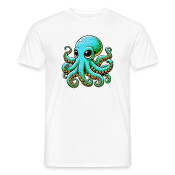 Krake - Männer T-Shirt - Weiß - Vorne - AI Model Male 178 dark (178cm)