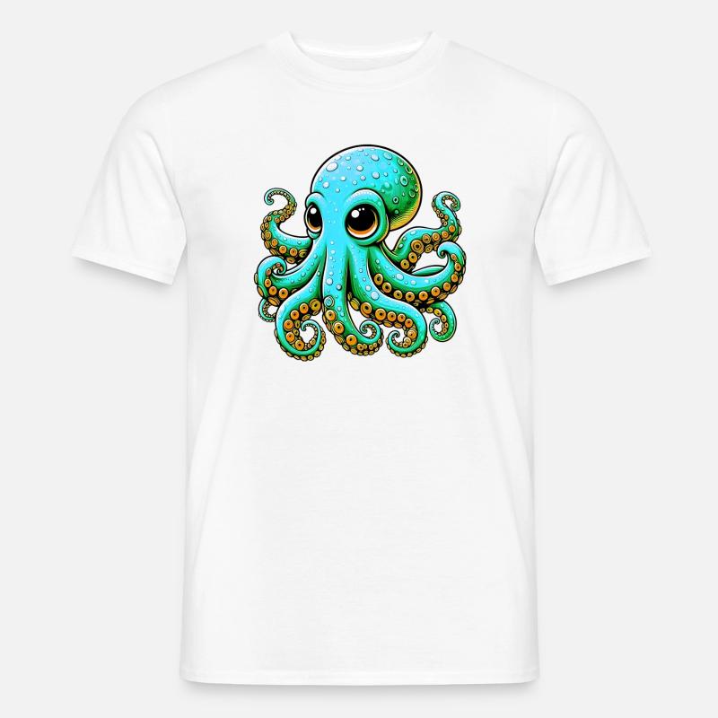 Krake - Männer T-Shirt - Weiß