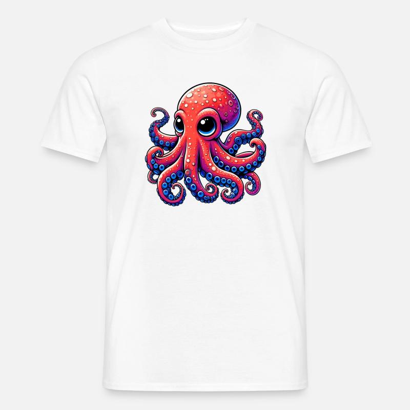 Krake - Männer T-Shirt - Weiß