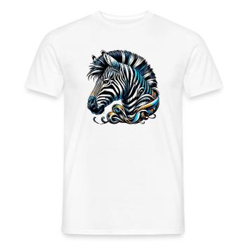 Zèbre - T-shirt homme - blanc - Devant - AI Model Male 178 dark (178cm)