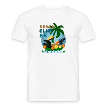BEACH CLUB florida - Men's T-Shirt - white - Front - AI Model Male 178 dark (178cm)