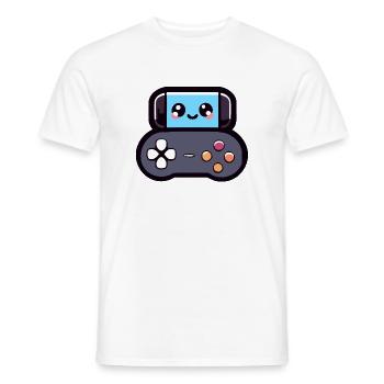 Game Buddy: The Joyful Joypad - Men's T-Shirt - white - Front - AI Model Male 178 dark (178cm)