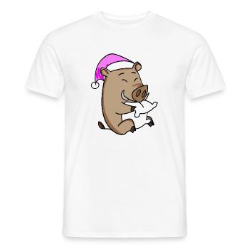 Wildschwein Müde Ausschlafen Schlafen Mädchen - Männer T-Shirt - Weiß - Vorne - AI Model Male 178 dark (178cm)
