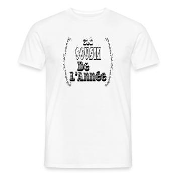 Elu Cousin Année - T-shirt homme - blanc - Devant - AI Model Male 178 dark (178cm)