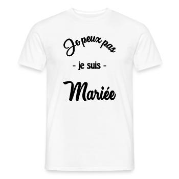 ICH KANN NICHT, ICH BIN VERHEIRATET - Männer T-Shirt - Weiß - Vorne - AI Model Male 178 dark (178cm)