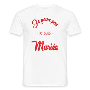 ICH KANN NICHT, ICH BIN VERHEIRATET - Männer T-Shirt - Weiß - Vorne - AI Model Male 178 dark (178cm)