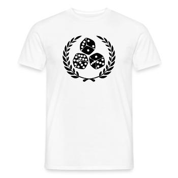 Dice in laurel wreath - Men's T-Shirt - white - Front - AI Model Male 178 dark (178cm)