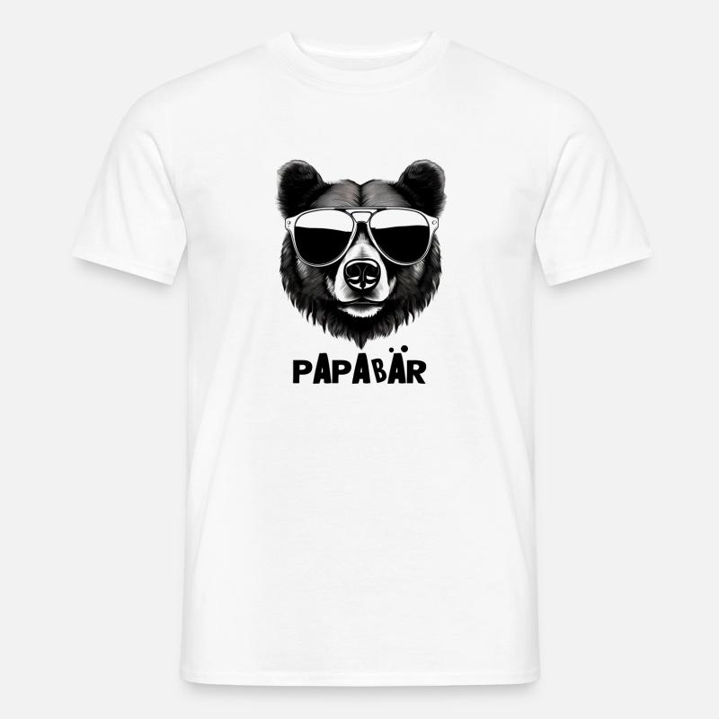 Papa – Der coolste Bär im Revier - Männer T-Shirt - Weiß