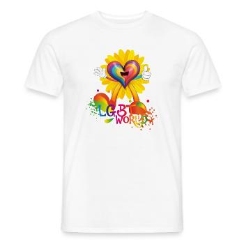 LGBT WORLD - T-shirt homme - blanc - Devant - AI Model Male 178 dark (178cm)