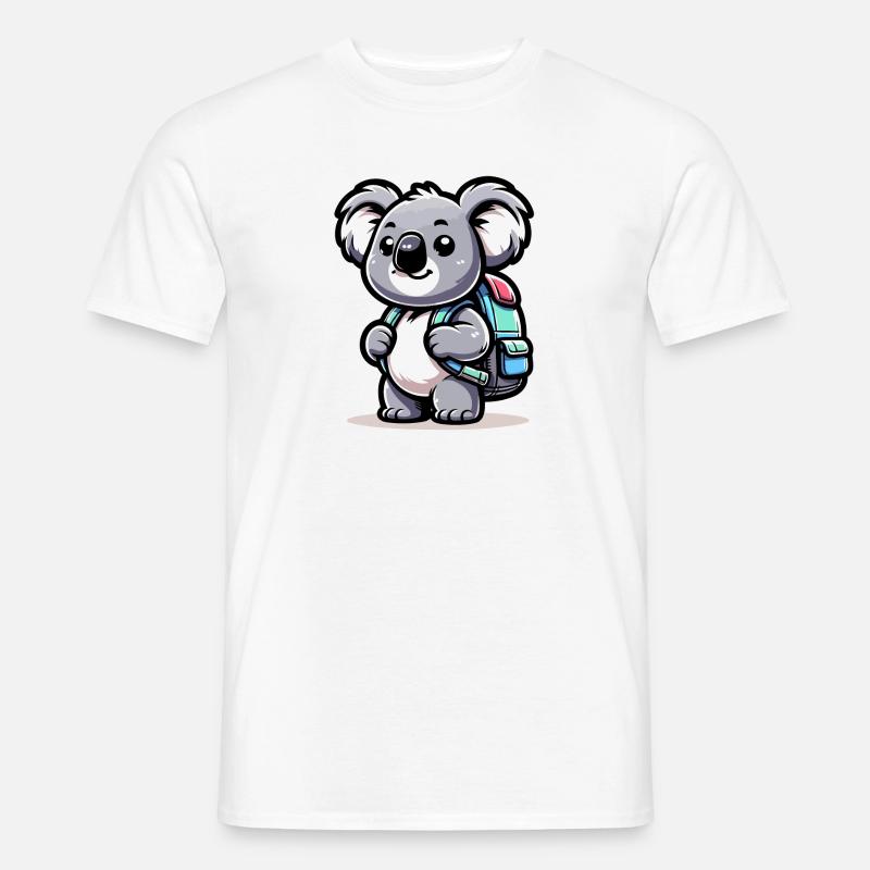 Backpacker Koala: The Globetrotting Buddy - Men’s T-shirt - white
