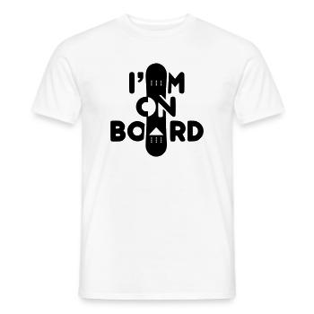 Ich bin an Bord -Snowboard - Männer T-Shirt - Weiß - Vorne - AI Model Male 178 dark (178cm)