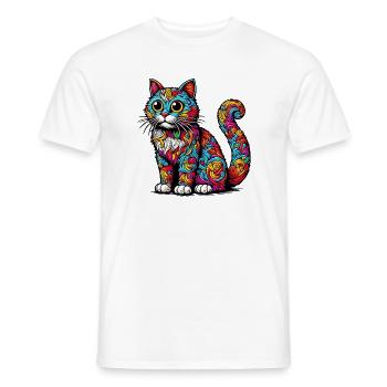 Chat - T-shirt homme - blanc - Devant - AI Model Male 178 dark (178cm)