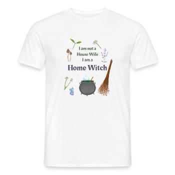 I am not a House Wife I am a Home Witch - Men's T-Shirt - white - Front - AI Model Male 178 dark (178cm)