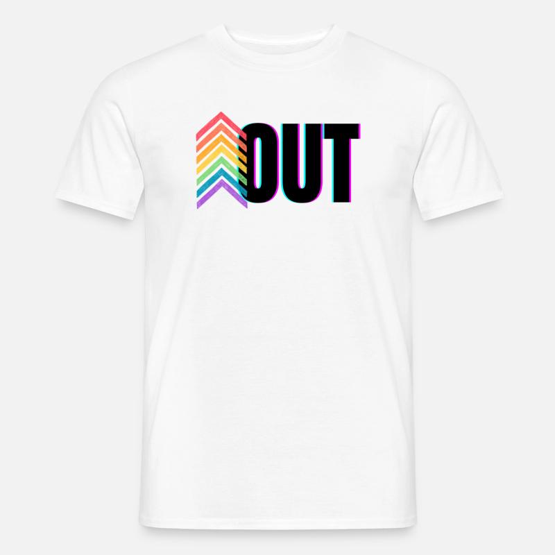 Pride Rainbow Logo Out - Männer T-Shirt - Weiß