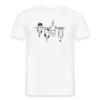 Chat de lessive - T-shirt homme - blanc - Devant - AI Model Male 178 dark (178cm)