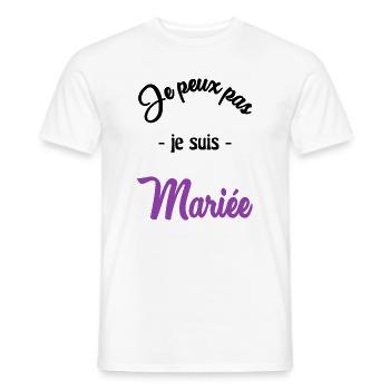 EVJF. MARIEE. TEAM. TEAM MARIEE. FUTURE MARIEE - T-shirt homme - blanc - Devant - AI Model Male 178 dark (178cm)