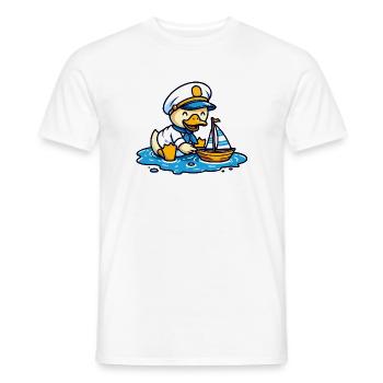 Sailing Duck : Le capitaine marin - T-shirt homme - blanc - Devant - AI Model Male 178 dark (178cm)