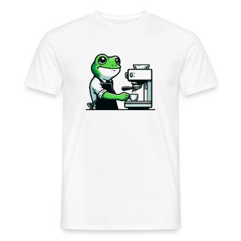 Coffee Brewin' Frog : l’expert en espresso - T-shirt homme - blanc - Devant - AI Model Male 178 dark (178cm)