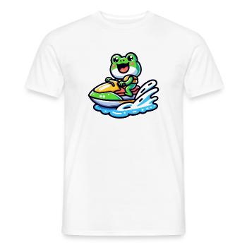 Splashy Frog: Wasserscooter-Eskapaden - Männer T-Shirt - Weiß - Vorne - AI Model Male 178 dark (178cm)