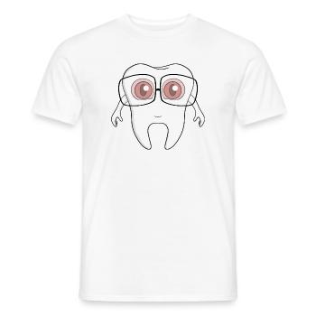 Une adorable dent portant des lunettes - T-shirt homme - blanc - Devant - AI Model Male 178 dark (178cm)